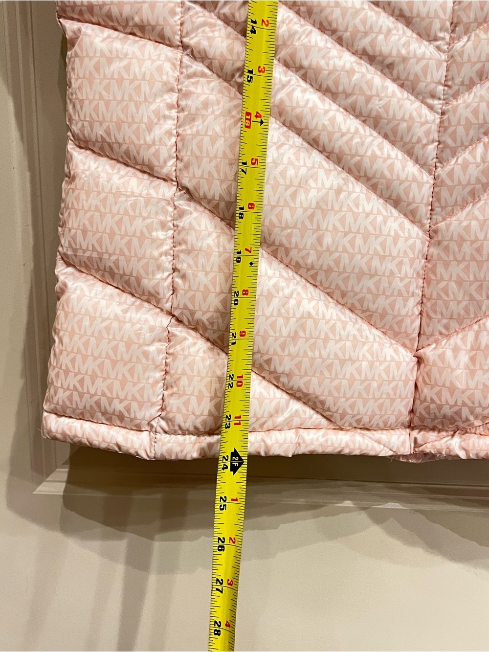 Michael Kors Pink Down Puffer S Vest Quiet Luxury Preppy Coastal Chic MK Spring - Picture 15 of 16